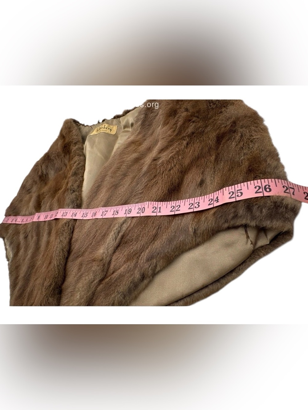 Vintage Genuine Mink Fur Brown Stole Capelet Bolero Jacket Schlosberg - Picture 4 of 8